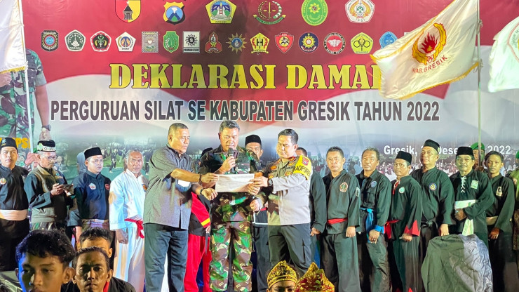 Bersama Polres Gresik, Perguruan Pencak Silat Gelar Deklarasi Damai